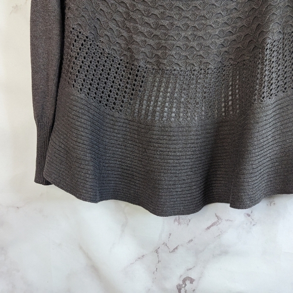 Soma Cardigan Size Small Brown Sweater Boho Open Front Waterfall Women Cotton - Picture 7 of 11